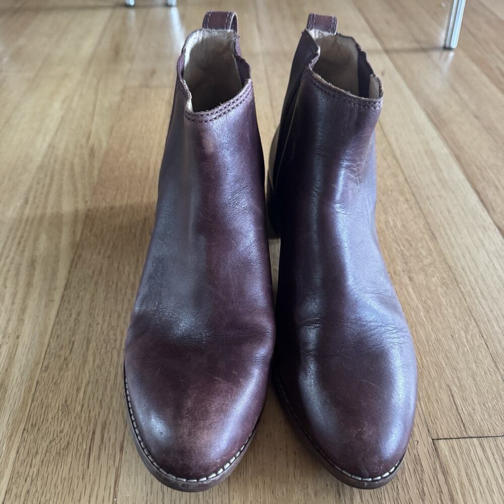Madewell The Carina Boot Dark Cabernet Chelsea Ankle Booties Women Size 8 - Picture 4 of 9